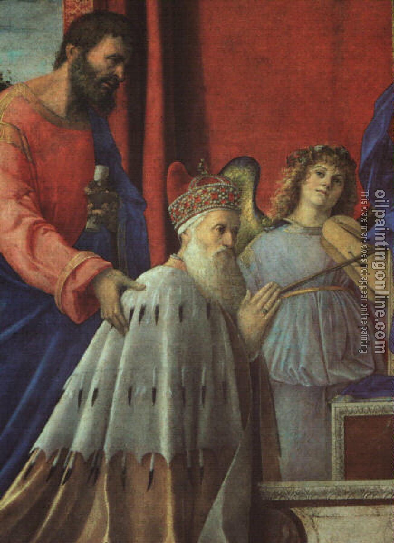 Bellini, Giovanni - The Doge Barbarigo, St. John, and Musician Angels (detail)